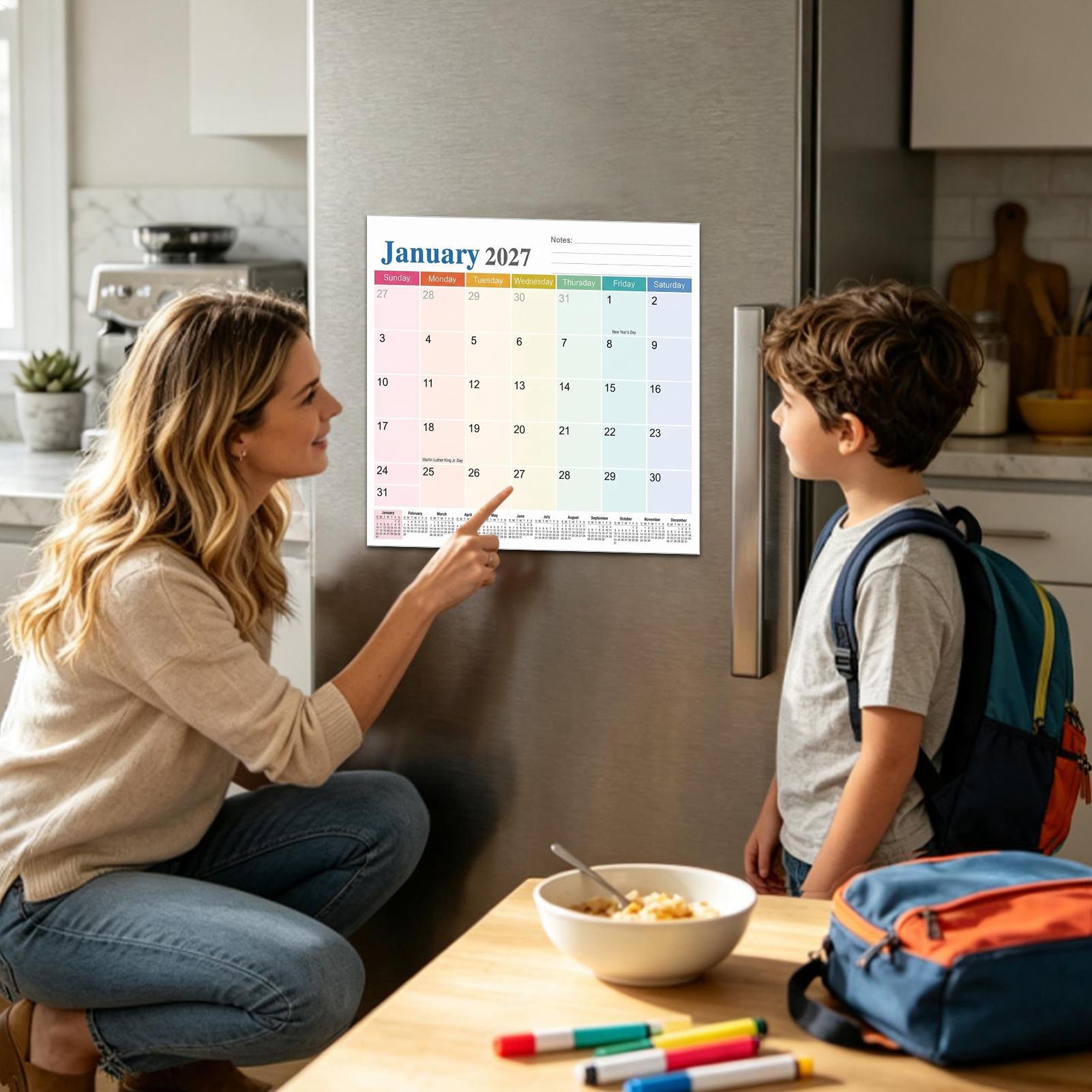 Magnetic Whiteboard Calendar - Магнитный календарь для холодильника, от января