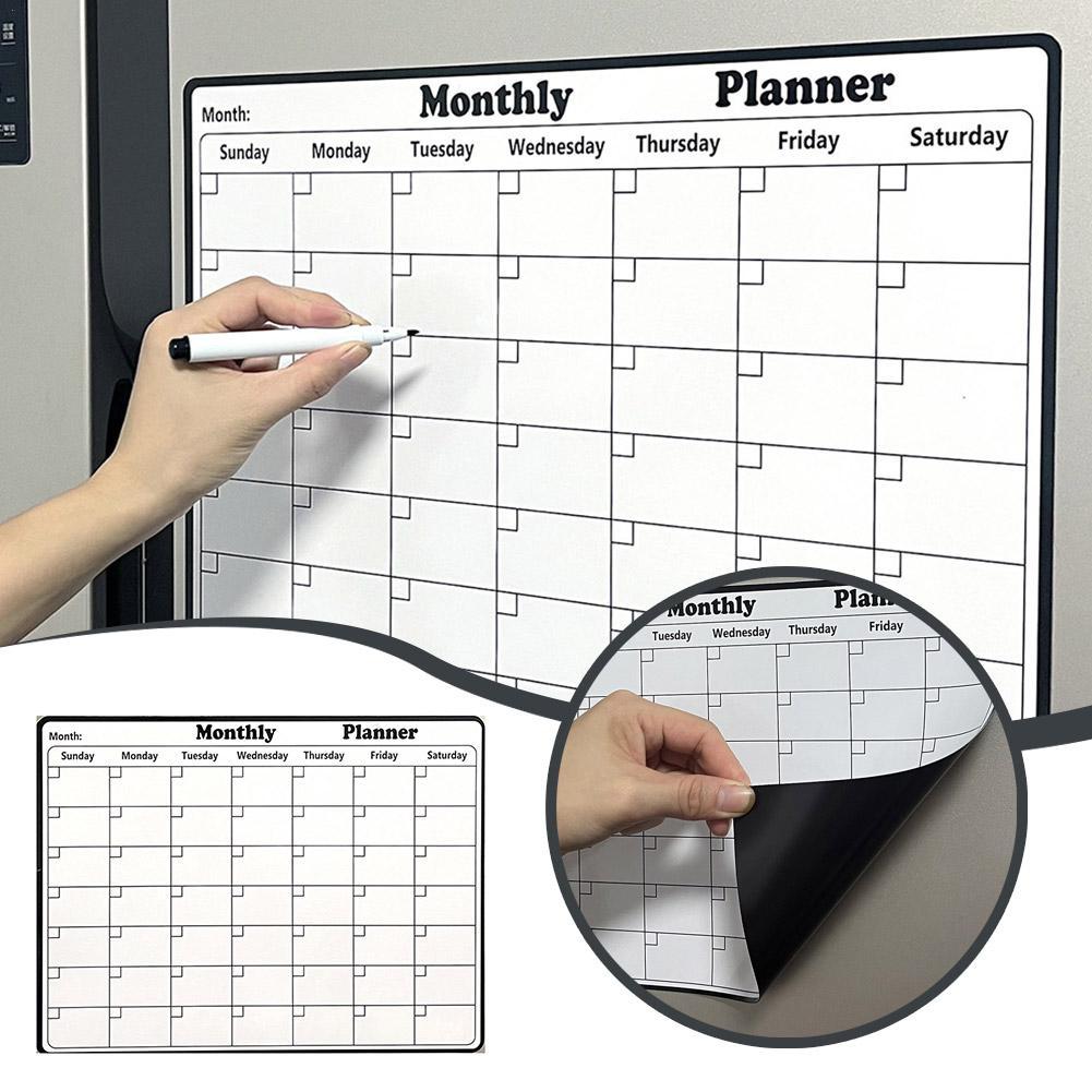 Magnetic Whiteboard Calendar - Стильный магнитный сухой стираемый календарь, доска,