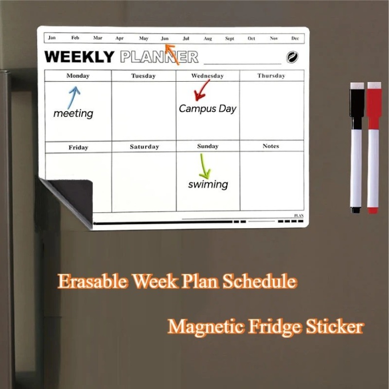 Magnetic Whiteboard Calendar - Стираемый план недели, календарь с расписанием,