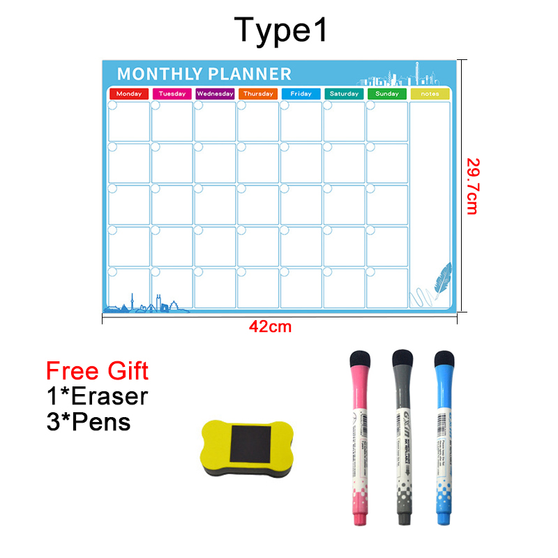 A3 сухое стирание магнитный еж – обзор и цена Magnetic Whiteboard Calendar