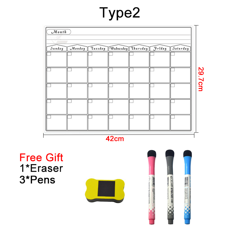 A3 сухое стирание магнитный еж – обзор и цена Magnetic Whiteboard Calendar