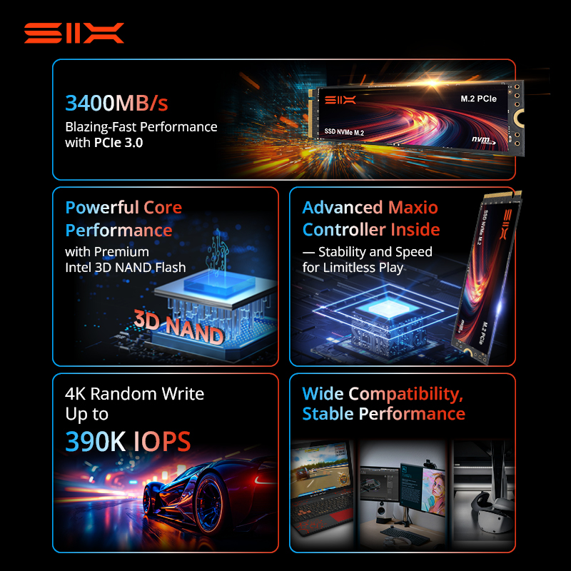SIX X4000 3400 МБ/с M.2 PCIe 3 – обзор и цена Work Office Furniture