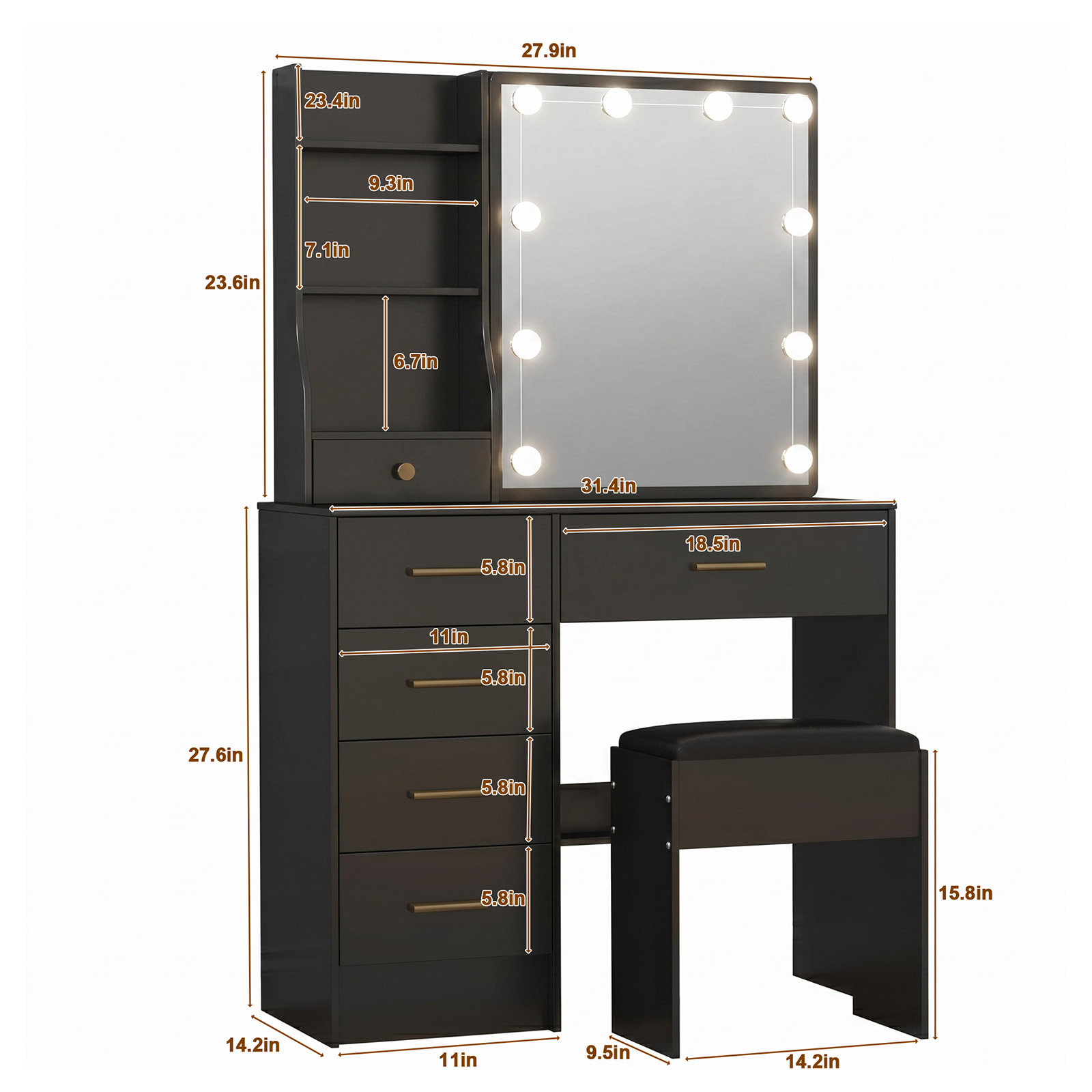 Набор для туалетного столика T – обзор и цена Office Furniture Okc